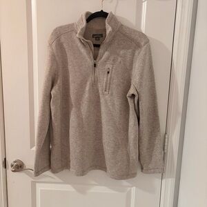Eddie Bauer Men's Light Gray Zip-Up Sweater Size large L
